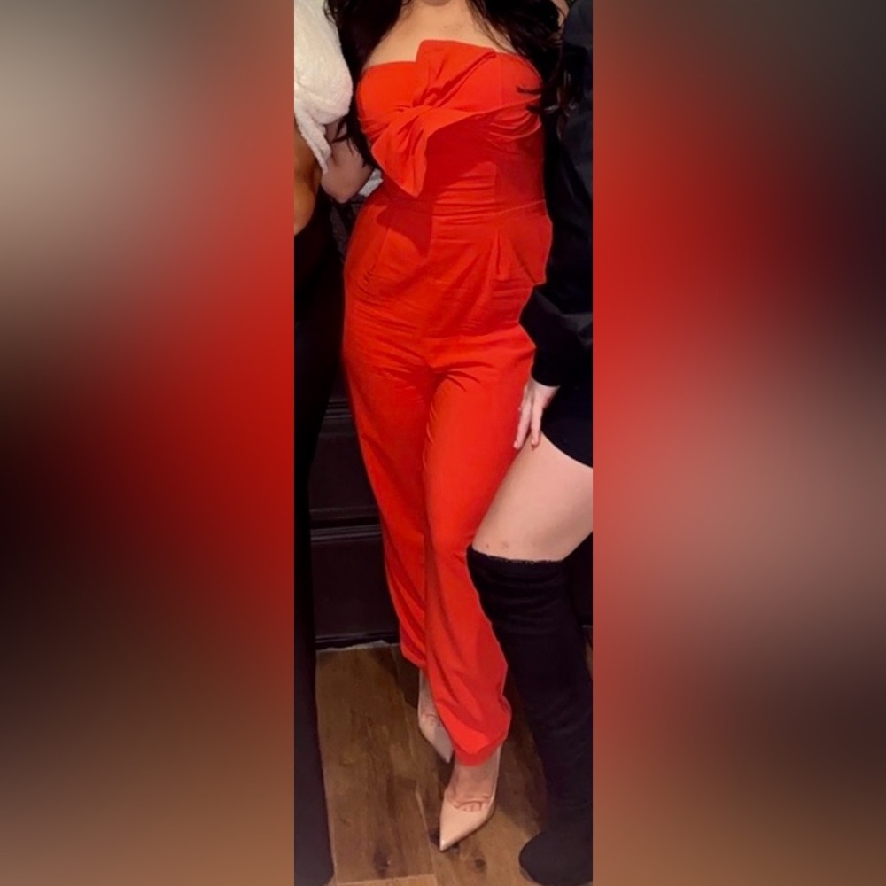 bebe Red Jumpsuit with bow